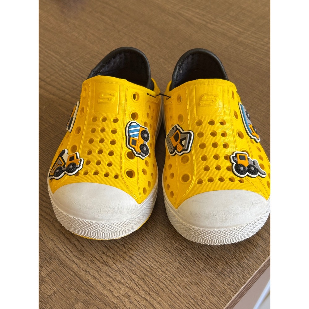 Skechers Cali Blast Toddler 5 Yellow Construction Foamies Clogs
